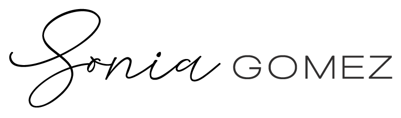 Sonia Gomez signature logo, representing community engagement and innovative projects in sustainability and personal growth.