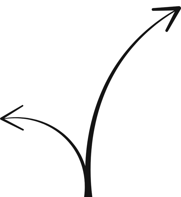 Arrow symbolizing direction and choice, representing the transition from traditional sales methods to modern, authentic influence in business.